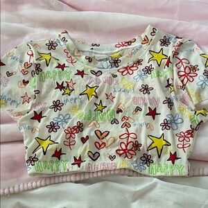 Aerie Colorful Star and Flower Tee